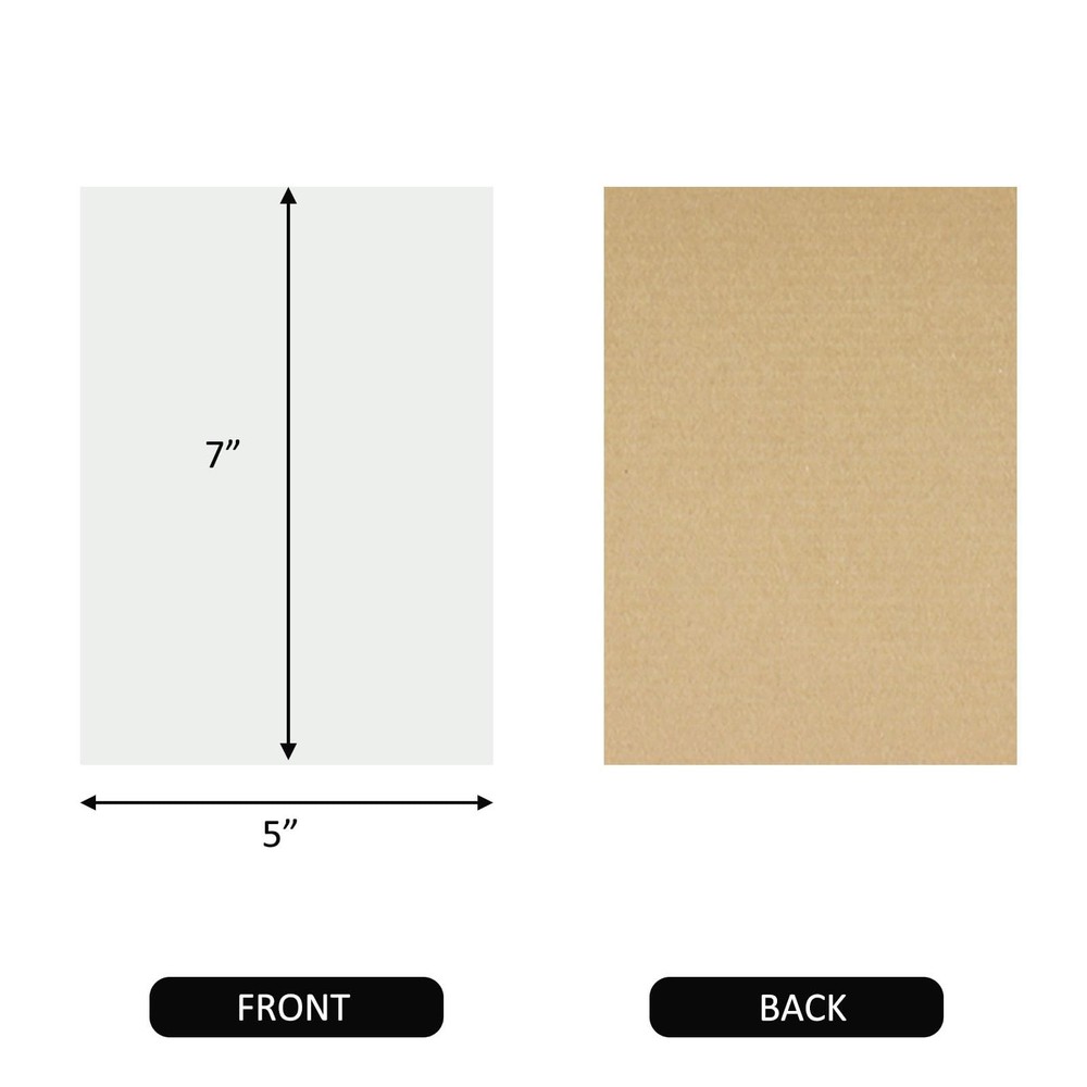zmybcpack 200 White 5x7" Corrugated Cardboard Sheets - Durable & Protective
