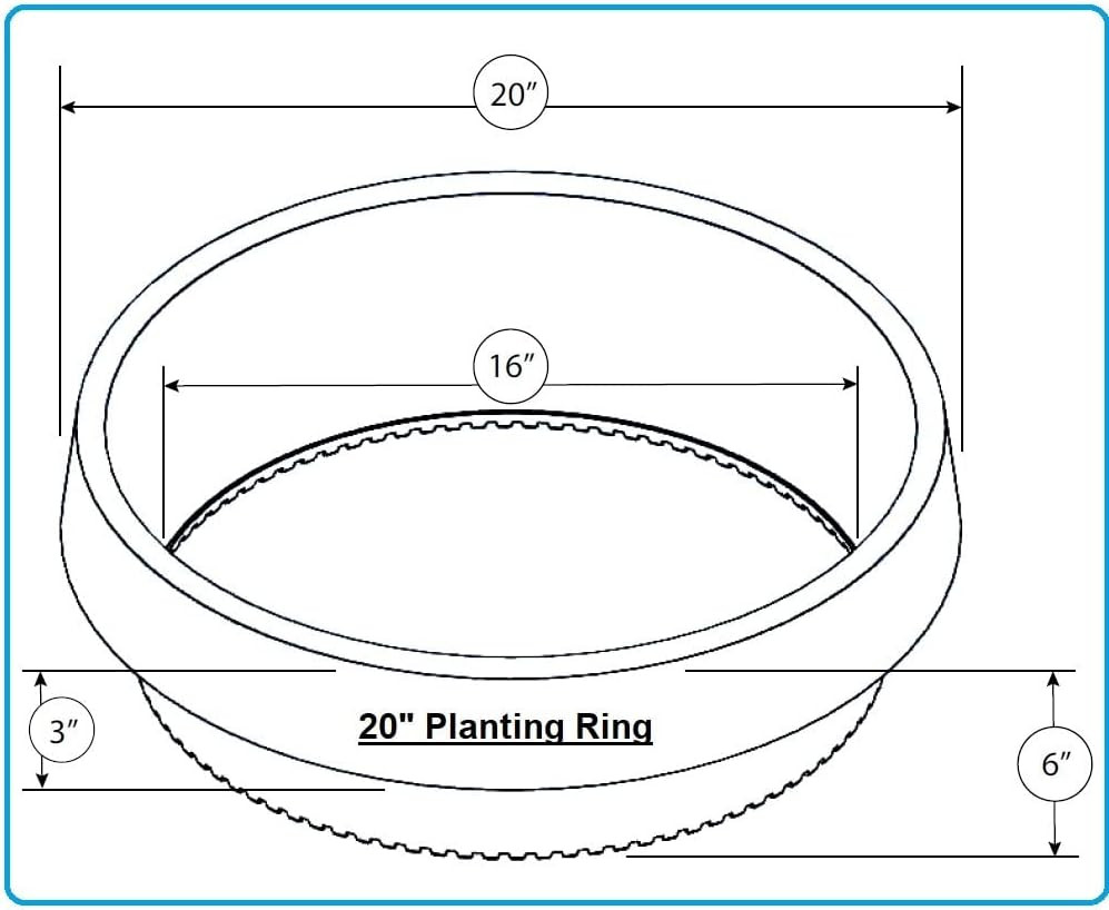 6 Pack 20" Tree & Shrub Watering Rings – Deep Root Irrigation Basin with Solid O
