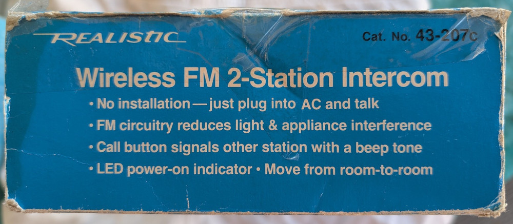Realistic 43-207c Wireless Intercom