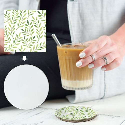 Sublimation Ceramic Coasters,Sublimation Blanks Bulk Round Drinks Coffee 24PCS