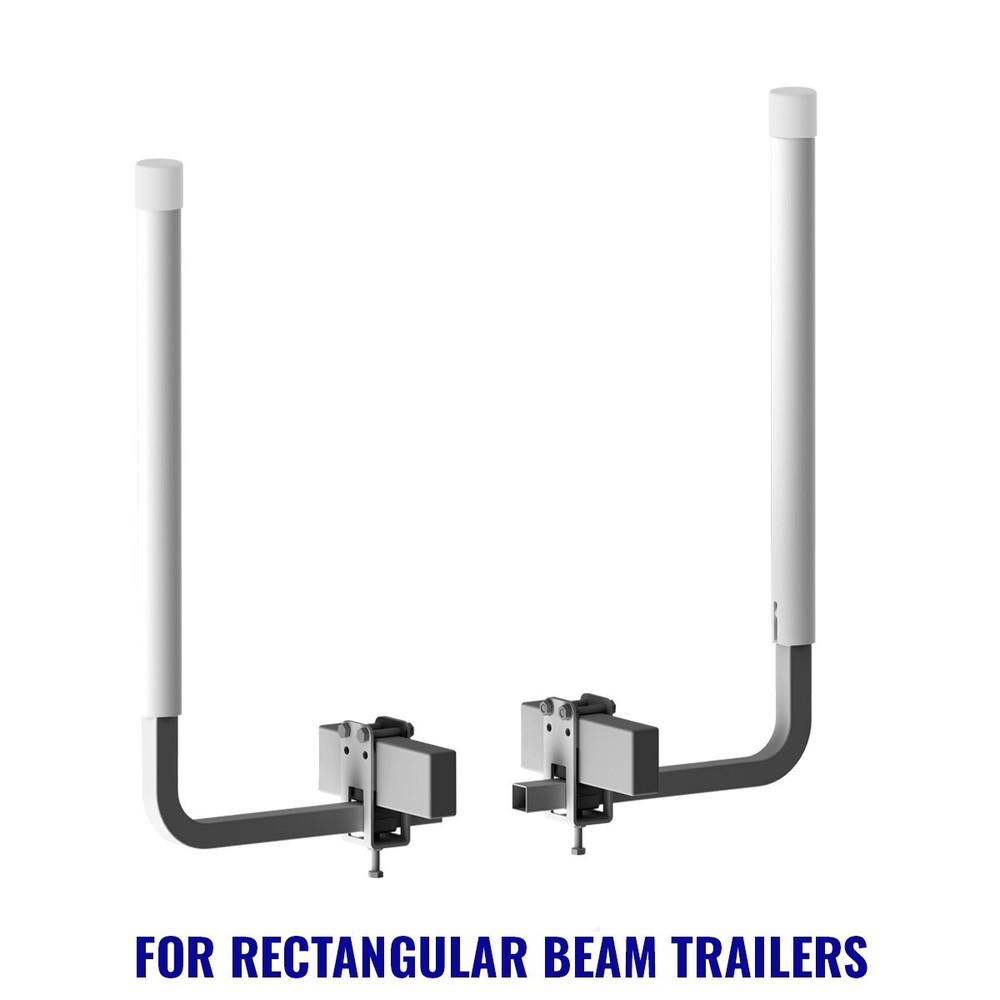 Oceansouth Galvanized Guide On Post Poles Pair for Rectangular Beam Trailer 75"