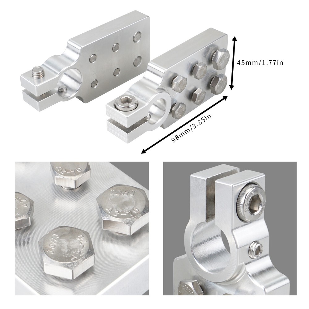 2PCS 6 Spot Car Audio Top Post Flat Lug Multi Connection Battery Terminal