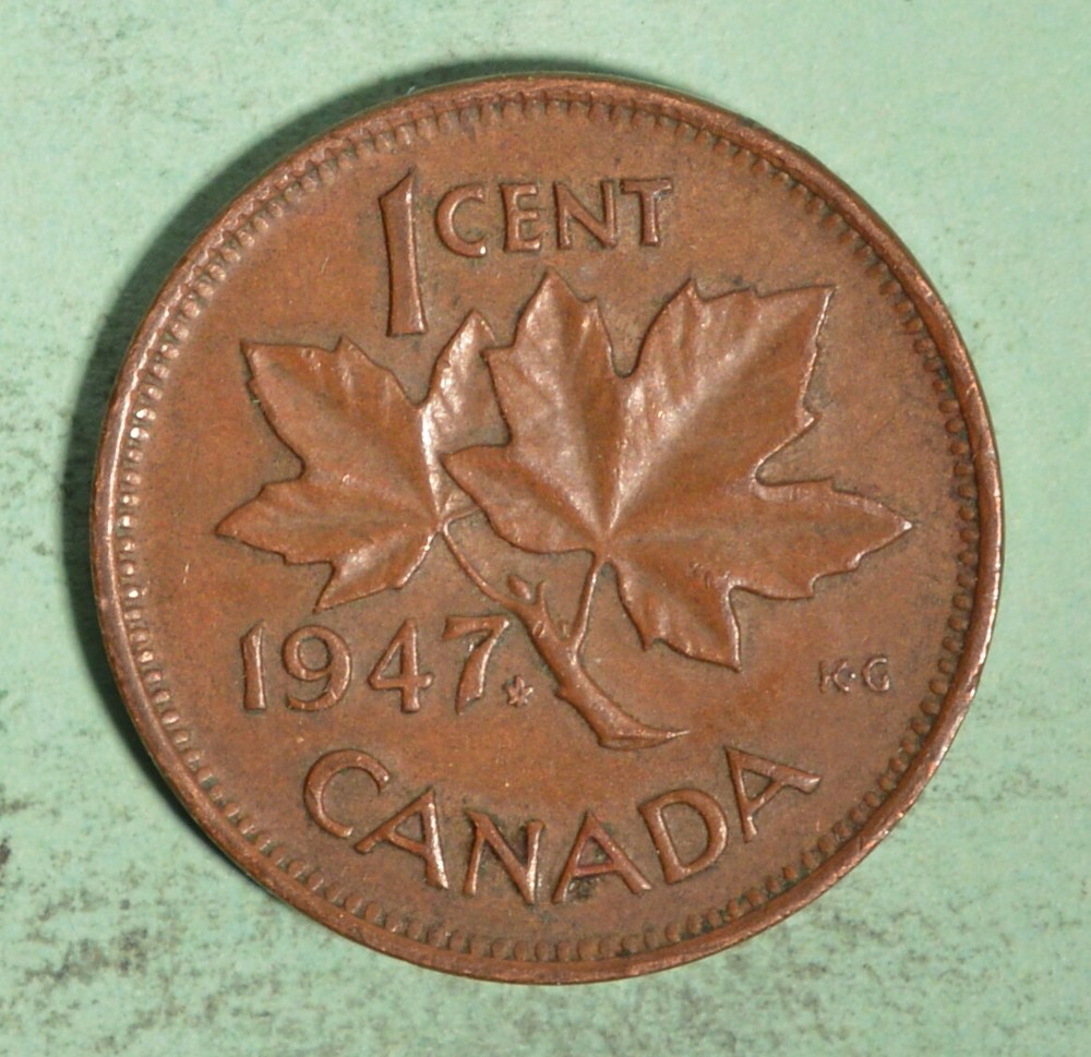 1947 ML - BLUNT 7 -  Canada Penny - Circulated