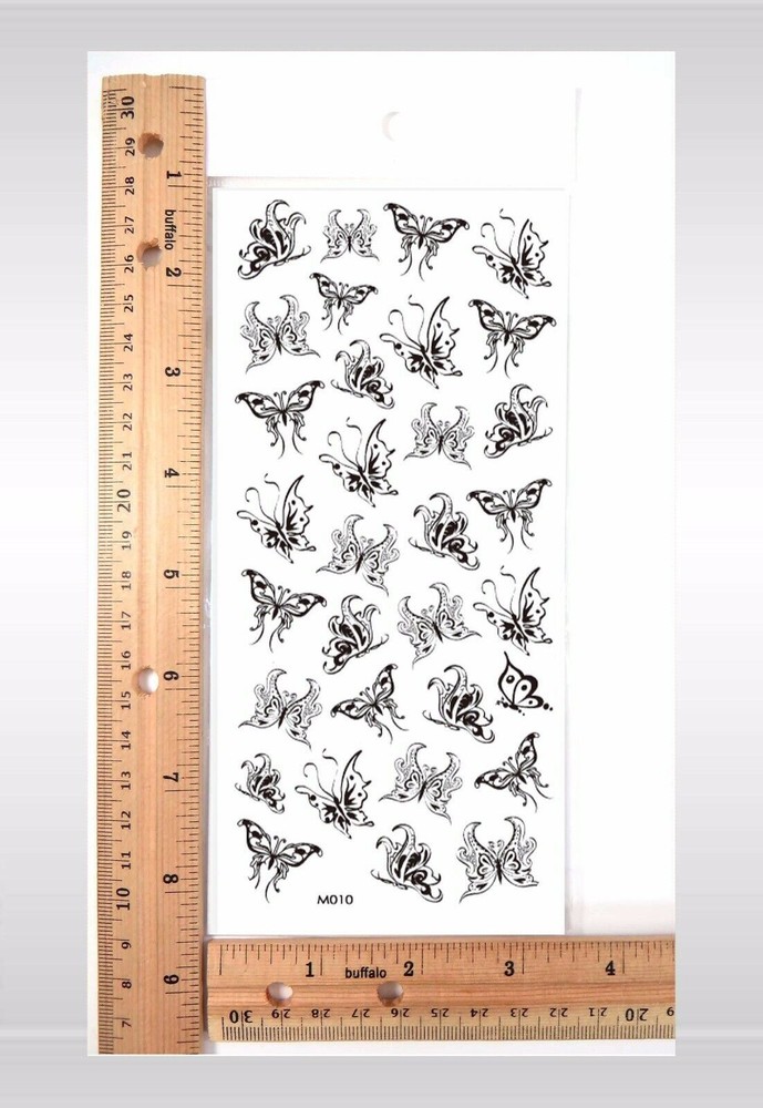 10 sheets Removable butterfly rose temporary tattoo