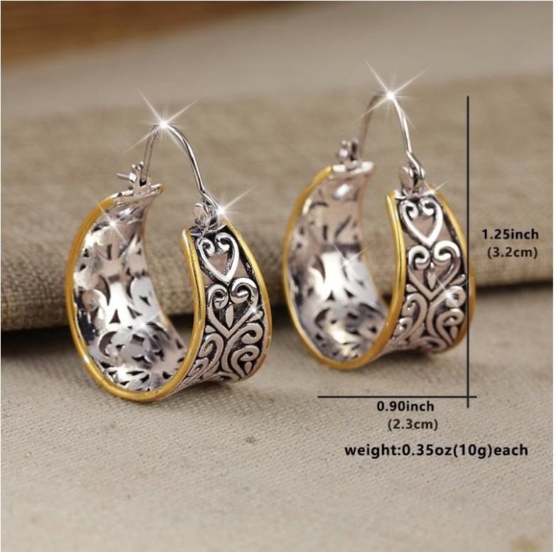 BRIGHTON BEACH Filigree Heart Pattern Earrings