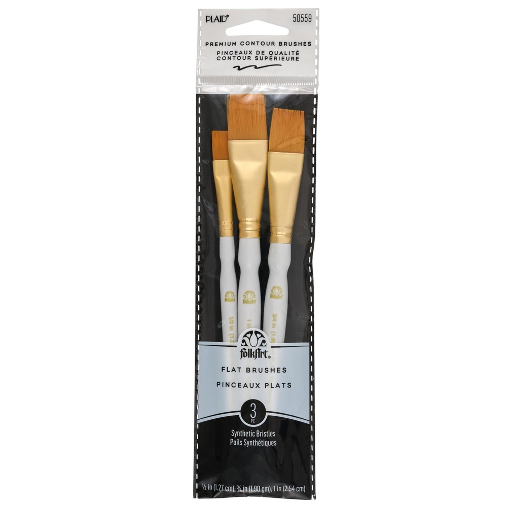 Versatile Brown Nylon Brush Set- 3 Brushes for Perfect Basecoating