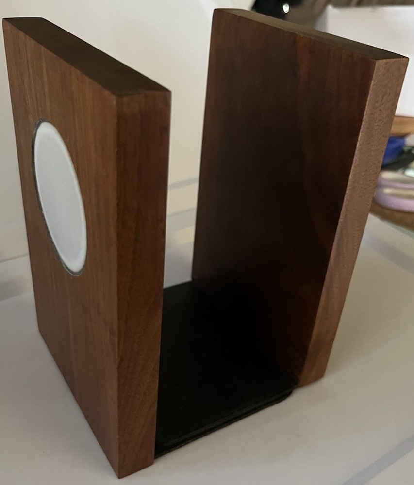 Gordon Jane Martz For Marshall Studios Ceramic Tile Walnut Bookends MCM 1960s