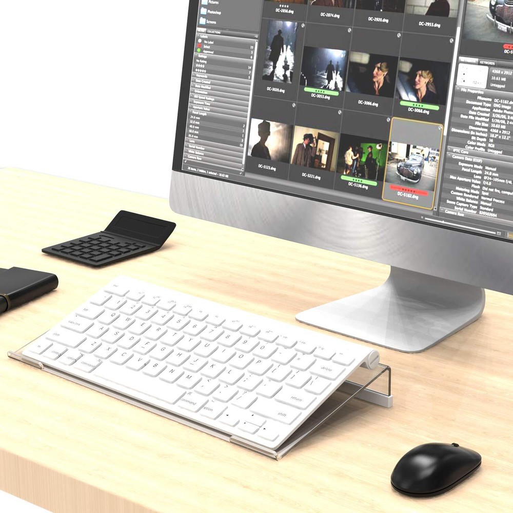 Acrylic Tilted Computer Keyboard Stand for Compact Keyboard 78 Keys Keyboard ...