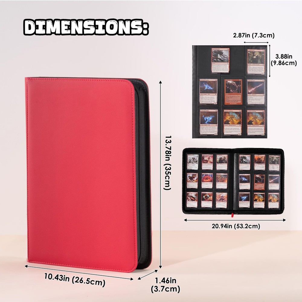 ProCase 9 Pocket Trading Card Binder with Side Label; 2Pack 720 Double Sided Poc