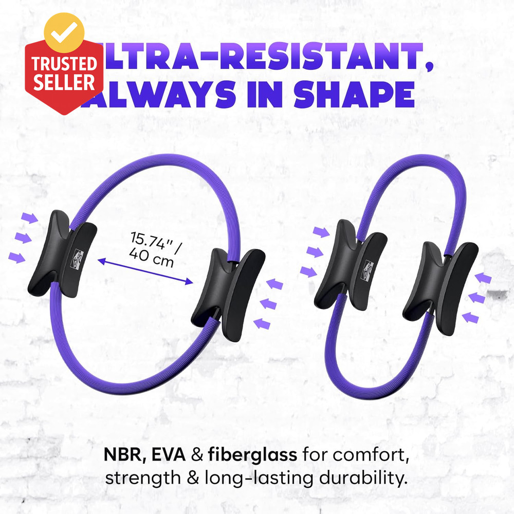 Pilates Ring and Ball Set, at Home Pilates Kit with 14" Exercise Ring, Mini Ball