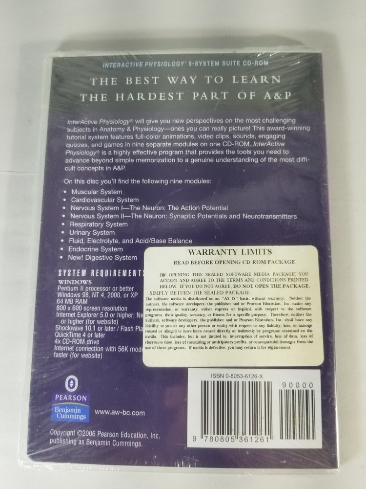 Interactive Physiology 9-system Suite (CD-Rom, 2005)