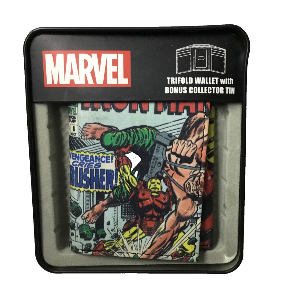 Marvel Iron Man Comic Cover Logo Tri-Fold Wallet
