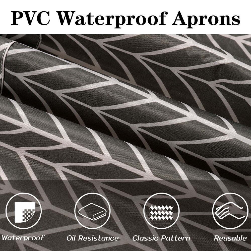 3 Adjustable Aprons Waterproof 2 Pockets Baking Household Cleaning