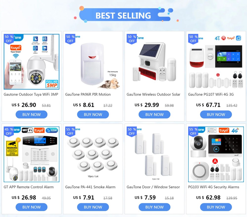 WiFi Alarm System for Home Security Wireless Solar Siren Support Remote Control