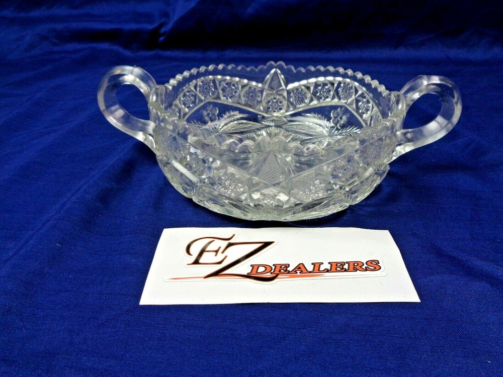 Vintage Crystal Candy Bowl - Floral Pattern