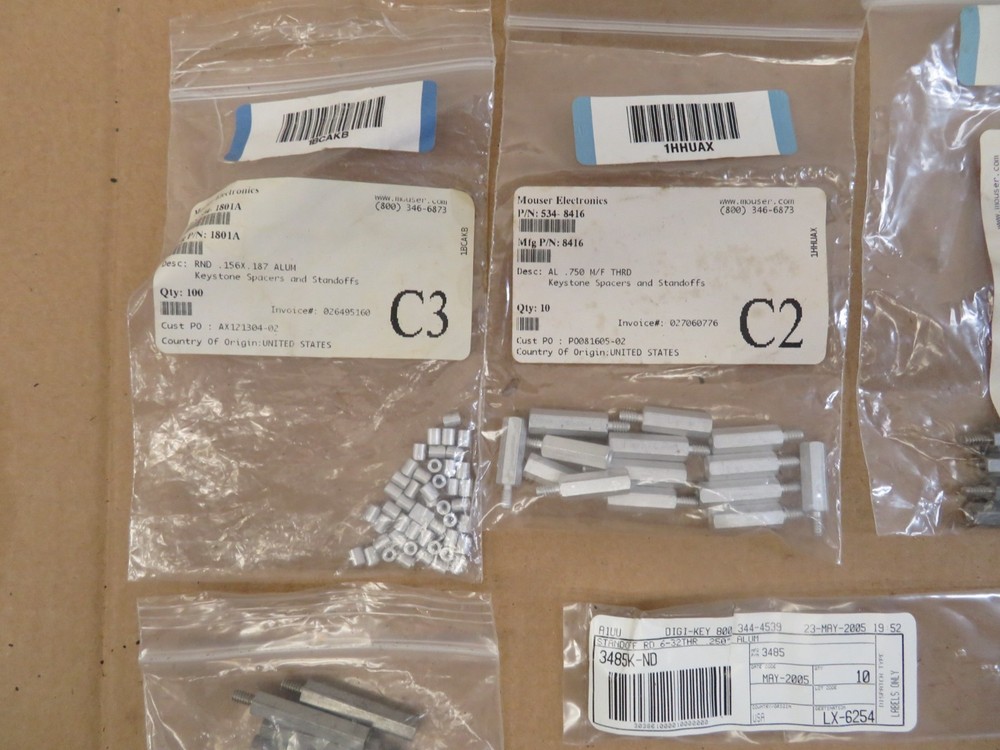 7 PCS Assorted MOUSER ELECTRONICS /KEYSTONE Spacers and Standoffs