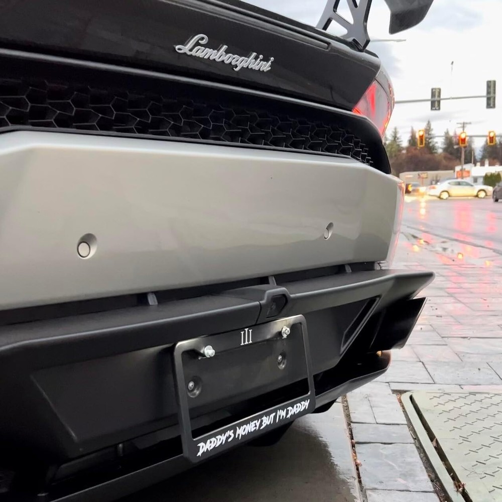 Daddy's Money But I'm Daddy Black License Plate Frame