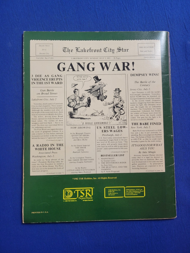 Trouble Brewing Module GB1 - TSR Gangbusters (missing counters)