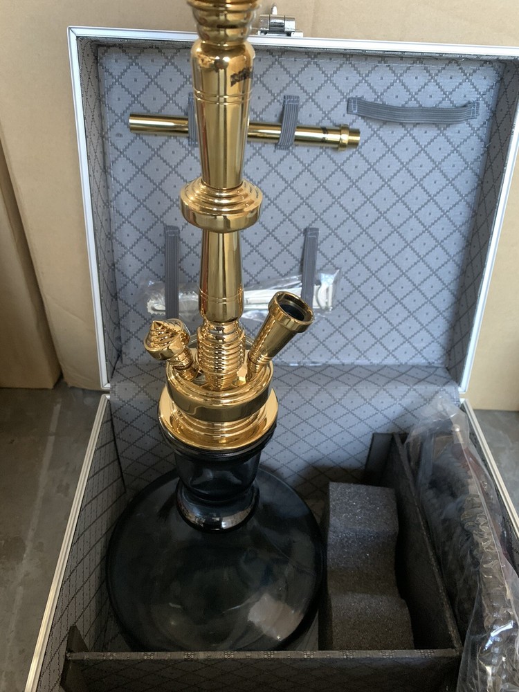 INHALE 21’’ HEAVY DUTY SOLID BRASS HOOKAH IN A SUITCASE * BLACK*