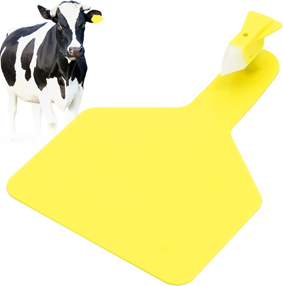 100Pcs One-Piece Cattle Ear Tags Blank Plastic Livestock Identification Tags Lar