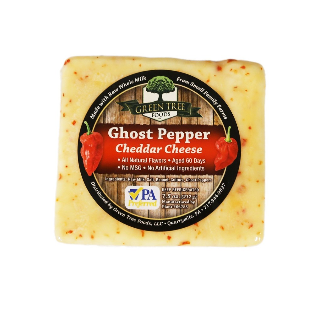 Green Tree Ghost Pepper Cheddar – 7.5 oz (Pack of 4)