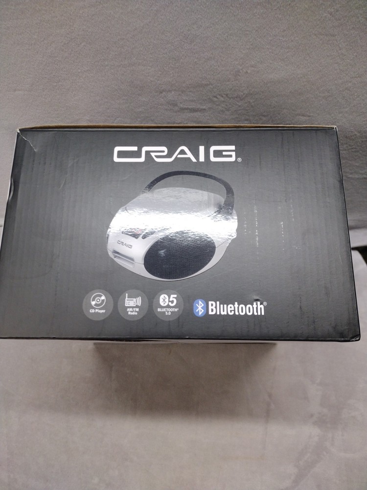 Craig Portable Top-Loading CD Boombox with AM/FM with Bluetooth Technology