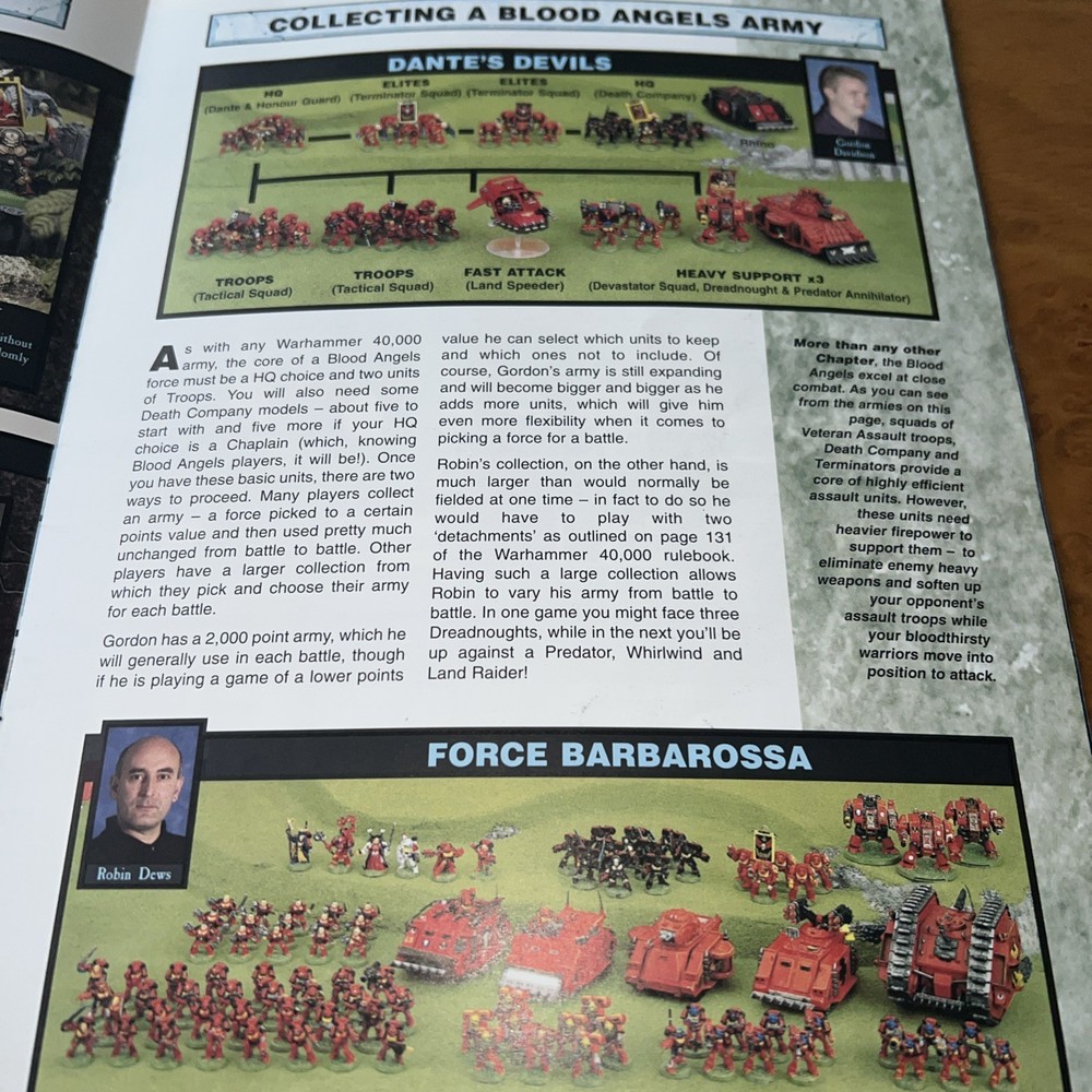 Blood Angels Space Marines 3rd Edition Codex Warhammer 40k 1998 - Immaculate**