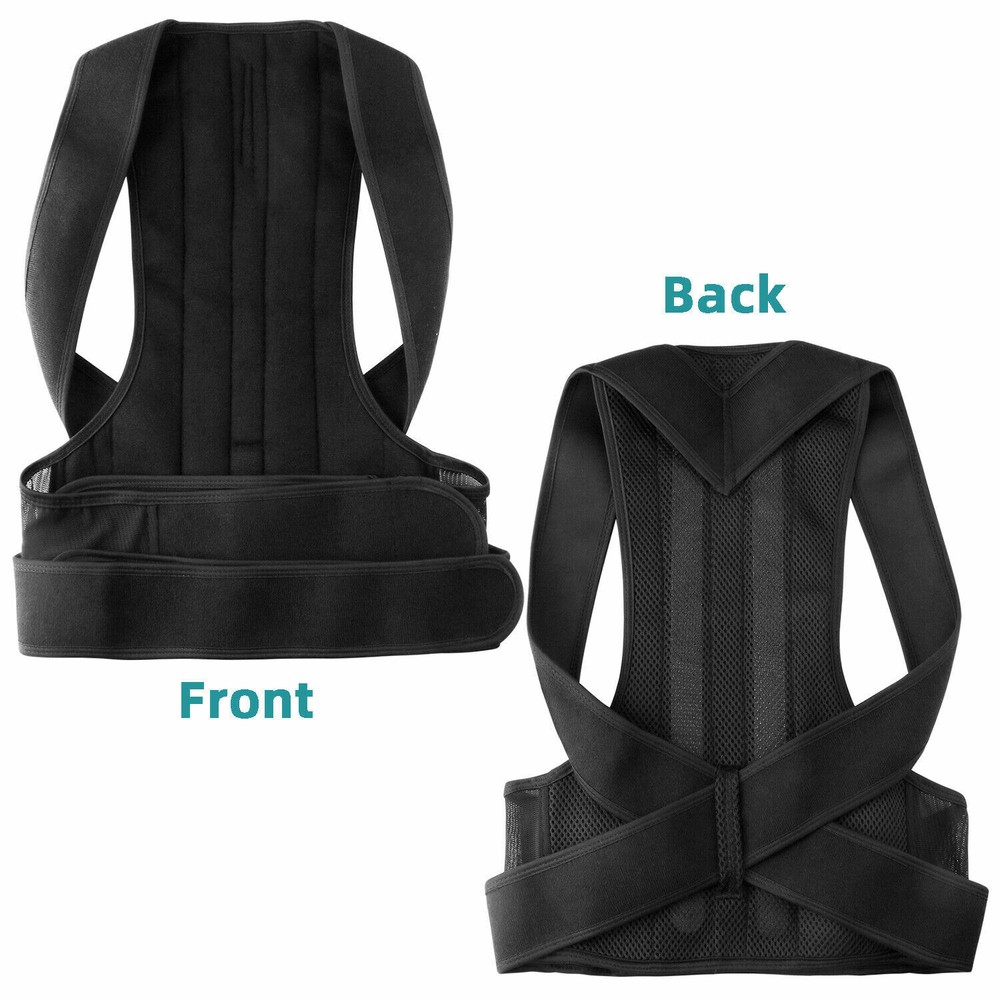 Men Women Posture Corrector Adjustable Low Back Support Shoulder Brace Belt Gym