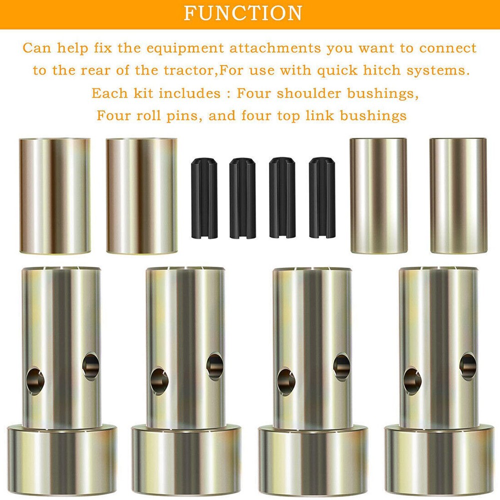2Set Quick Hitch Bushing Kit TK95029 for Category 1 3-Point Hitch Tractors