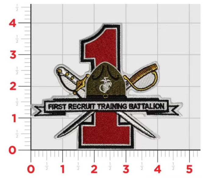 MARINE CORPS 1ST RECRUIT TRAINING BATTALION PARRIS HOOK & LOOP EMBROIDERED PATCH