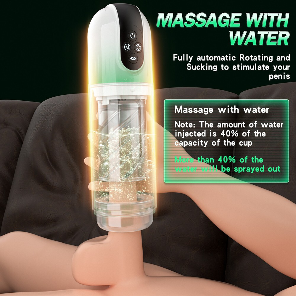 Male Masturbaters Automatic HandsFree Rotating Cup Thrusting Stroker Lubricants