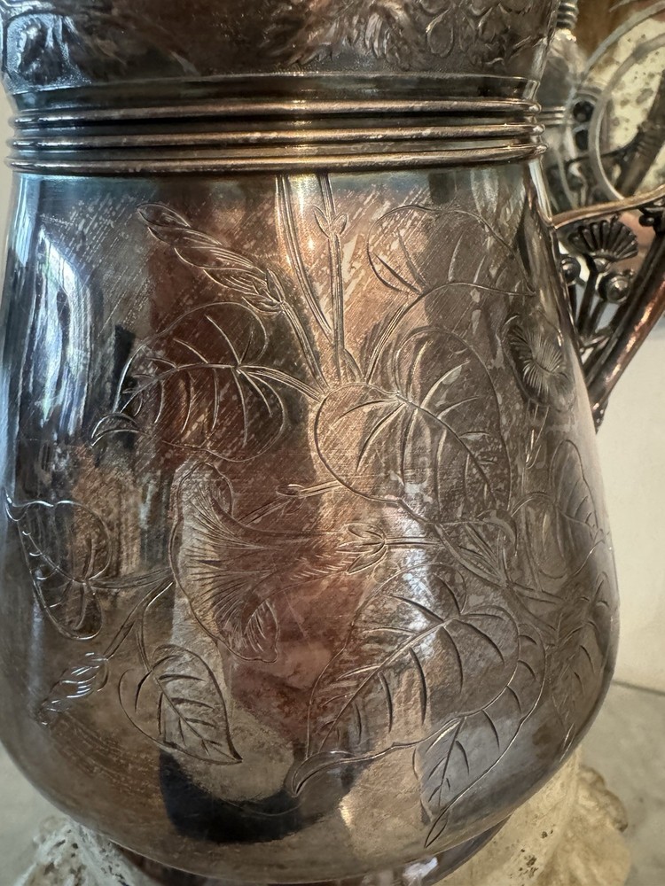 Victorian meridian quadruple silverplate pitcher