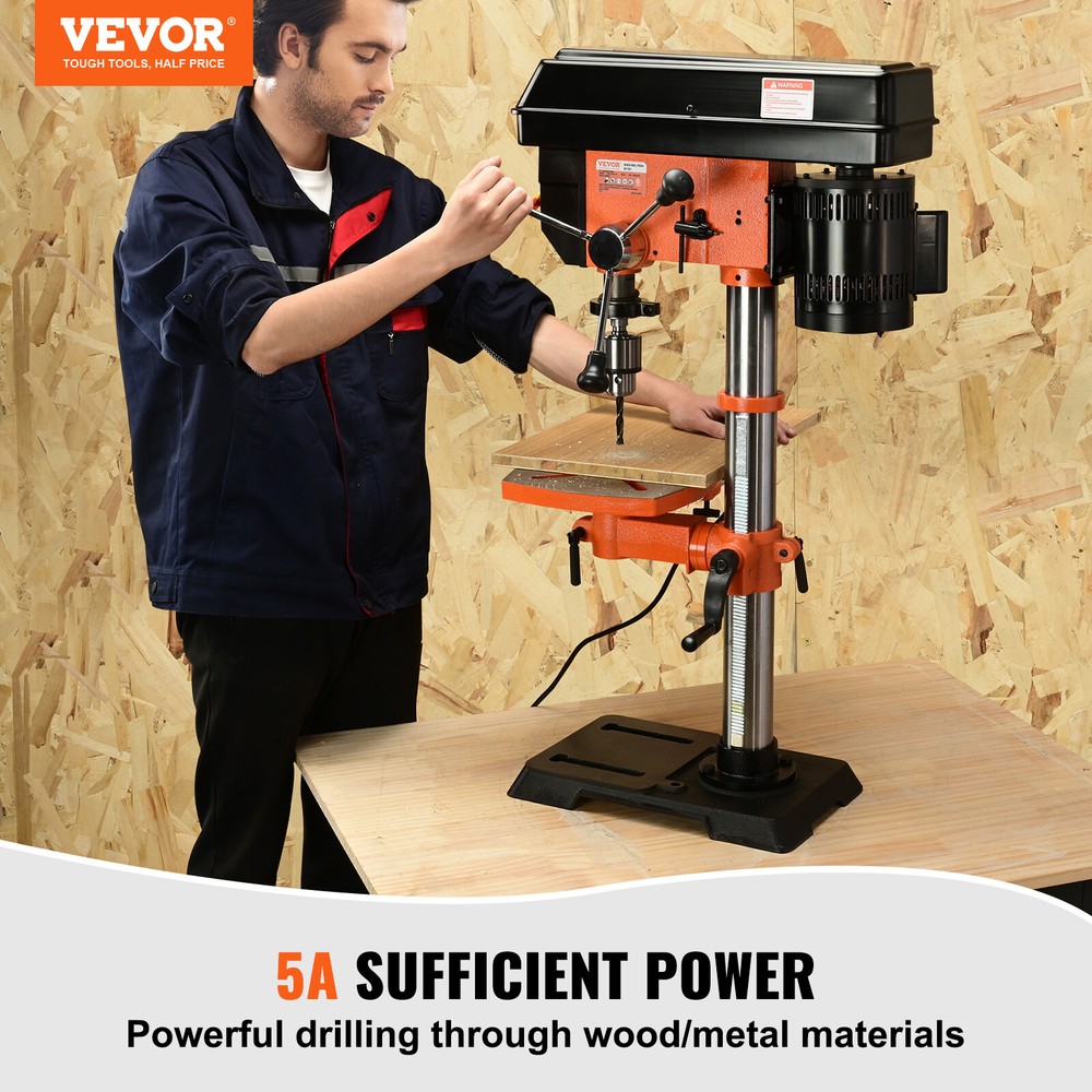 VEVOR 12 Inch 5 Amp Benchtop Drill Press Cast Iron Drill Press Variable Speed