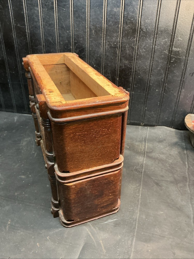 Vintage Treadle Sewing Machine 2 Drawer Storage Cabinet Brass Pulls