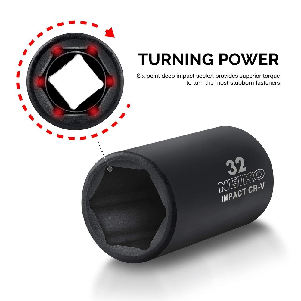 NEIKO 02446A 1/2 Impact Socket Set, 35 Piece, Deep Socket Kit Assortment,