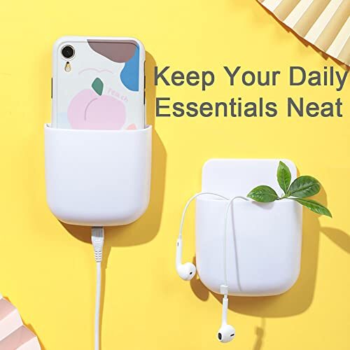 5 Pack Adhesive Remote Control Holder Media Player Controller Holder White