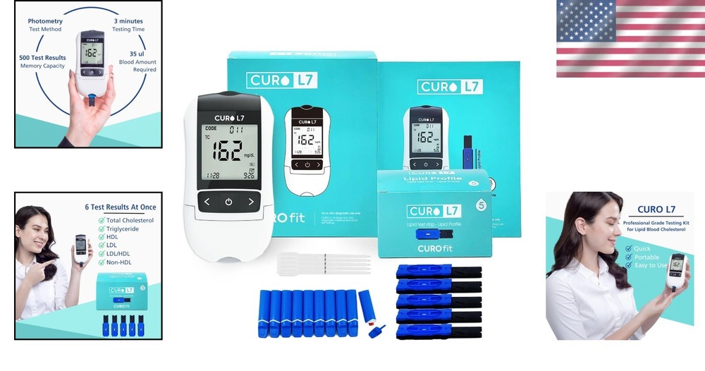Compact Cholesterol Testing Kit - Accurate Home Testing with User-Friendly Guide
