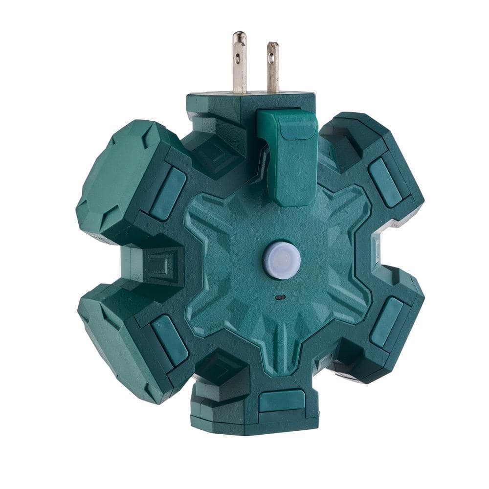 5 Outlets Power Hub Green