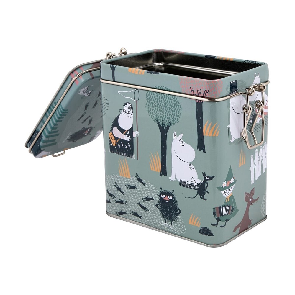 Moomin Espresso Coffee Tea Tin Box Forest Walk Green