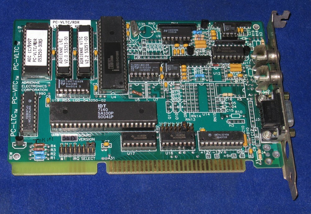 ADRIENNE Electronics PC-LTC PC-VITC time code reader ISA board card