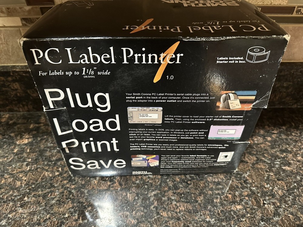 Smith Corona PC Label Printer 1.0 Tested Works Includes Cables Instructions Box
