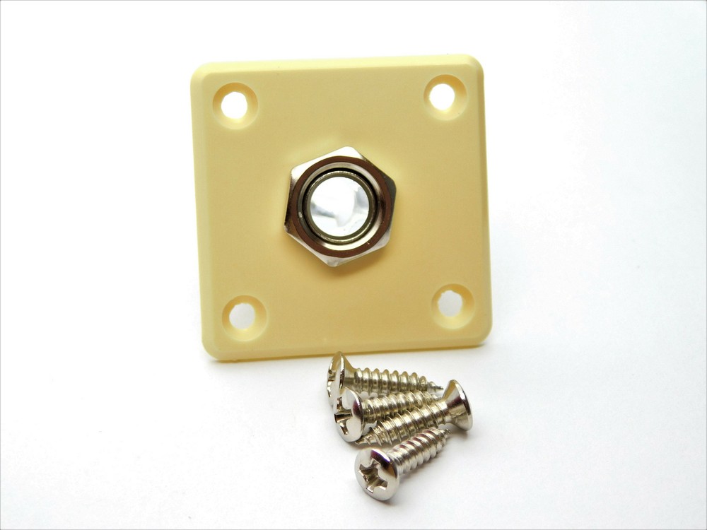 Cream Square Output Jack Plate Plastic Fits Epiphone Les Paul ®