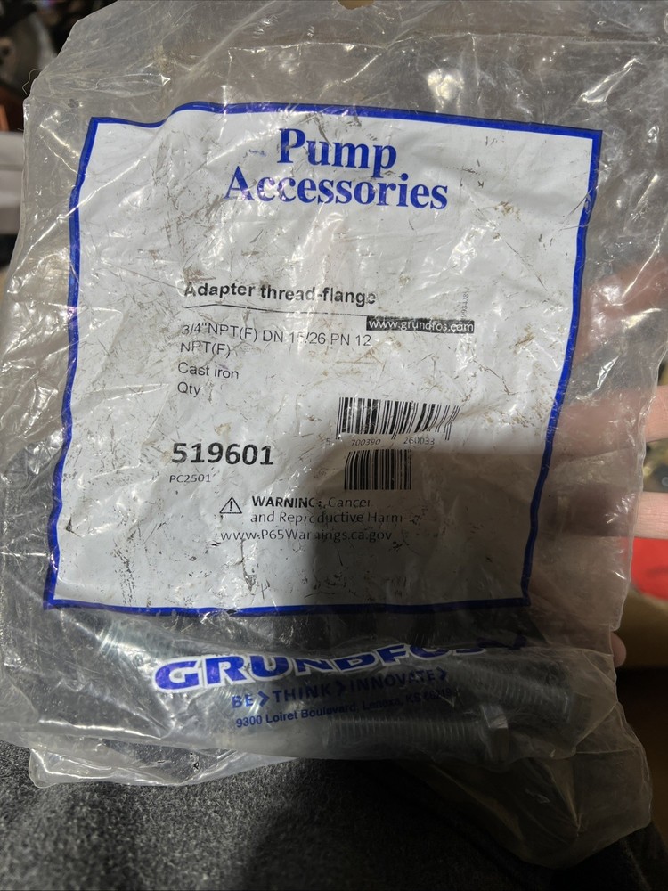 PUMP ACCESSORIES ADAPTER THREAD-FLANGE 519601 3/4"NPT(F) DN 15/26 PN 12NPT (F)