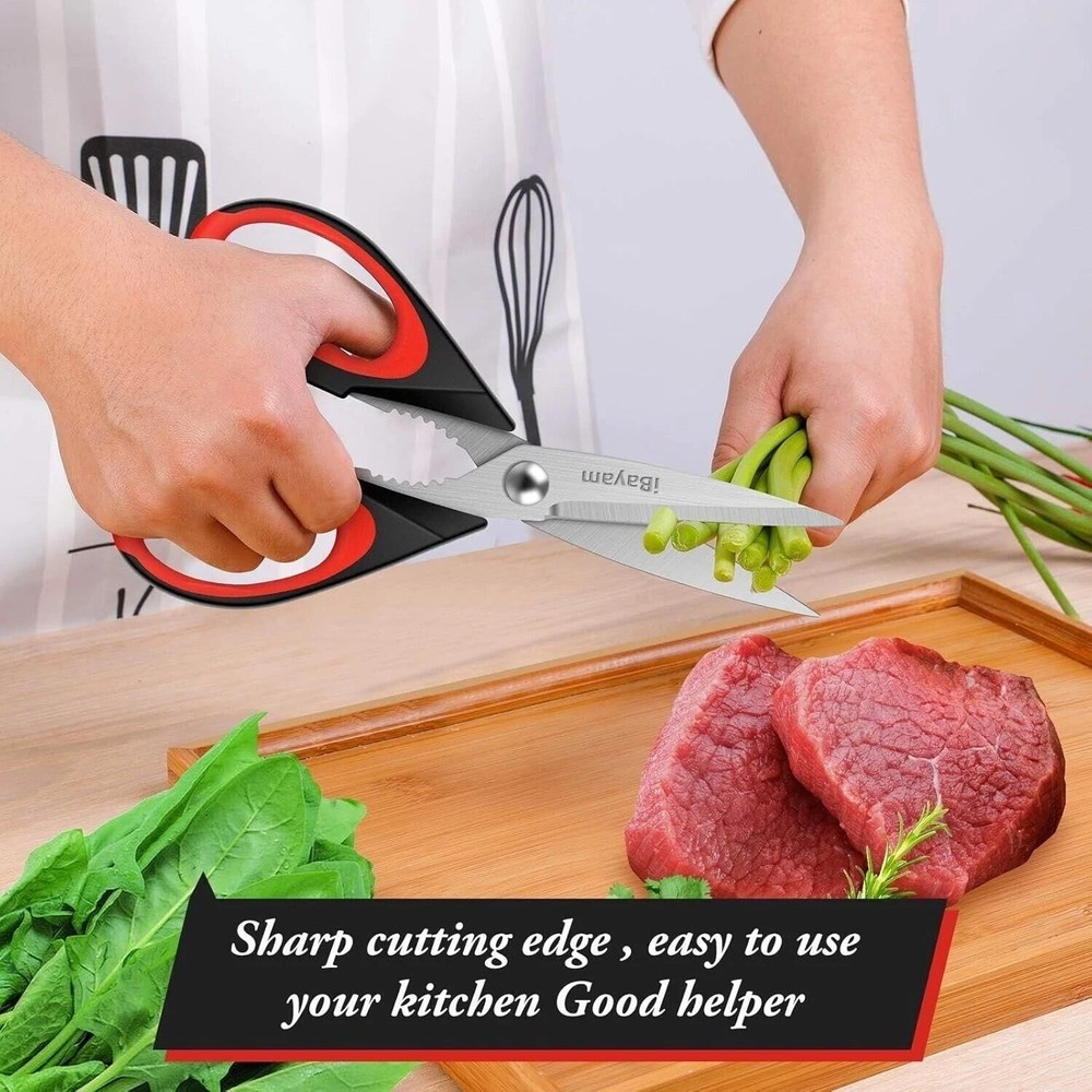 2X Heavy Duty Kitchen Shears Stainless Steel Kitchen Scissors Ultra Sharp Multi