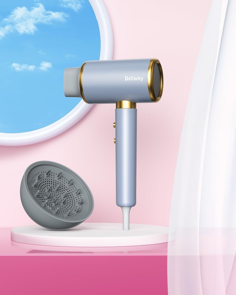 Ionic Hair Dryer with Diffuser and Concentrator, Powerful 1875W Fast-Drying B...