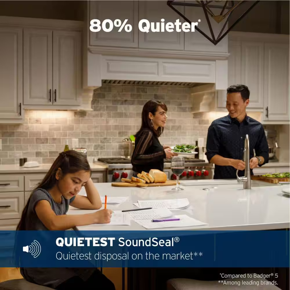 Evolution 1HP, 1 HP Garbage Disposal, EZ Connect Continuous Feed Food Waste Disp