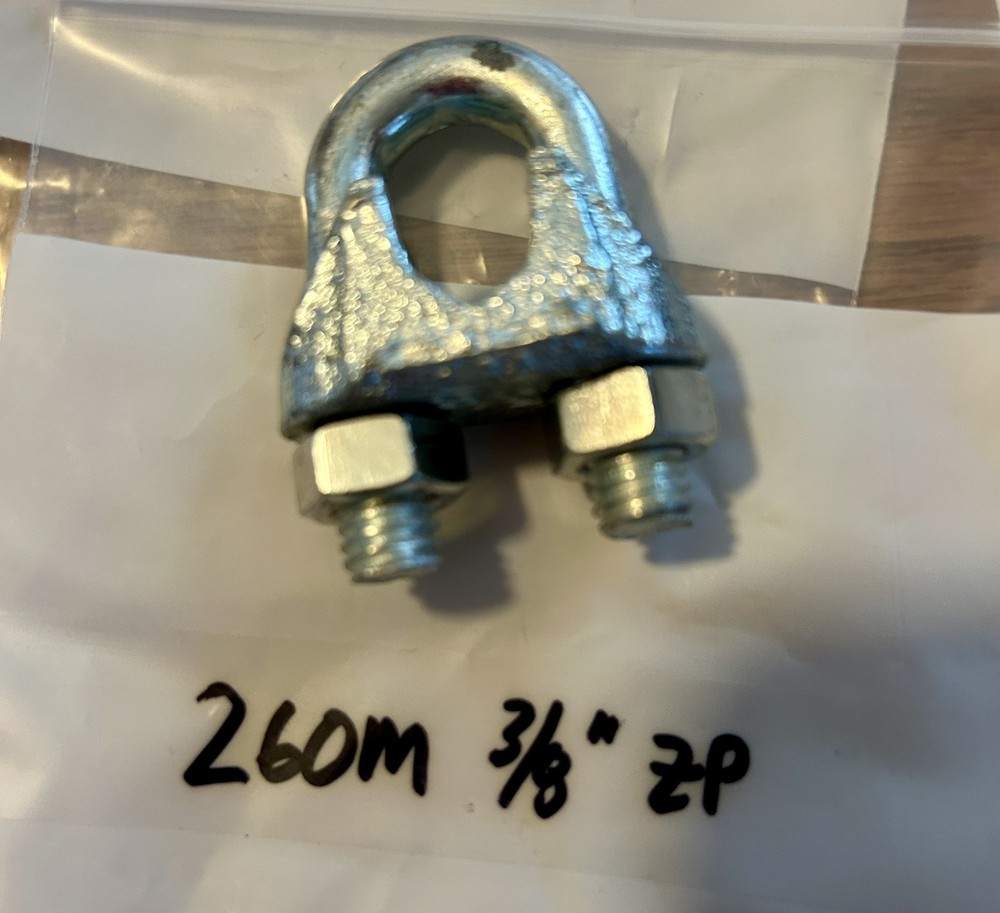 Galvanized Wire Rope Clips (lot of 5 different sizes)