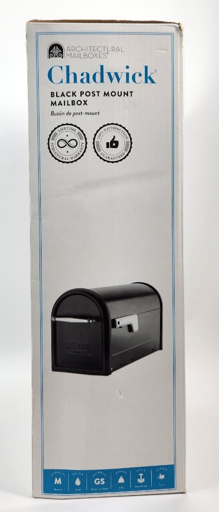 Architectural Mailboxes Black Post Mount Mailbox Rust-Resistant Galvanized Steel