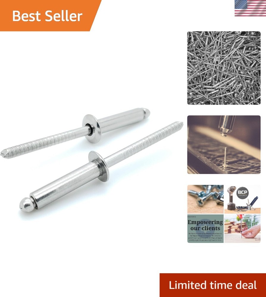 Durable 100 Pack 3/16" Diameter Blind Rivets - Perfect for Harsh Environments