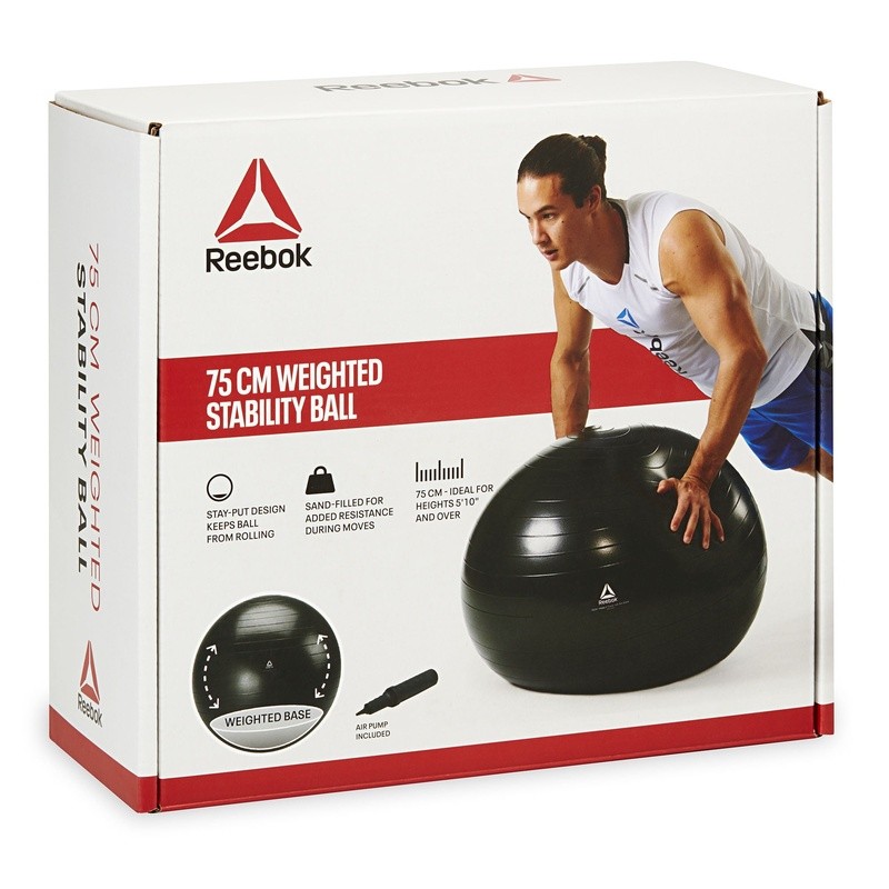 Weighted Stability Ball Kit 75cm W/ Pump Core Strength Training Exercise New